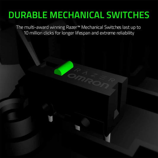 Razer DeathAdder Essential Gaming Mouse, 6400 DPI Optical Sensor, 5 Programmable Buttons, Mechanical Switches, Rubber Side Grips - Black