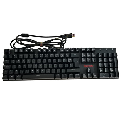 Redragon 105-Key K565-RGB Mechanical Keyboard RGB Backlight German Layout Aluminum Base Red Switch - Black