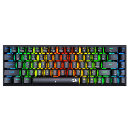 Redragon K633RGB-PRO Ryze Pro 68 Key Bluetooth/2.4Ghz/Wired Tri-Mode Mechanical Keyboard RGB Backlight Red Switch - Black
