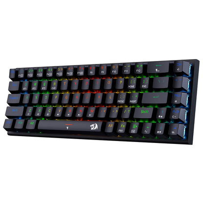 Redragon K633RGB-PRO Ryze Pro 68 Key Bluetooth/2.4Ghz/Wired Tri-Mode Mechanical Keyboard RGB Backlight Red Switch - Black