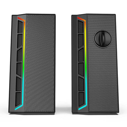 Redragon GS580 Calliope RGB Desktop PC Speakers, 2.0 Channel Enhanced Sound and Volume Control with 3.5mm Cable - Black