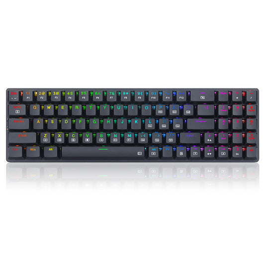Redragon K626P-KB Ashe 78 Keys Wired RGB Compact Mechanical Keyboard Ultra-Thin with Numpad Blue Switch - Black