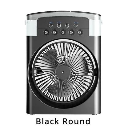 Prenosný zvlhčovač vzduchu 3 v 1 Klimatizácie USB elektrický ventilátor LED Nočné svetlo Vodná hmla Zábavný ochladzovač vzduchu pre domácnosť