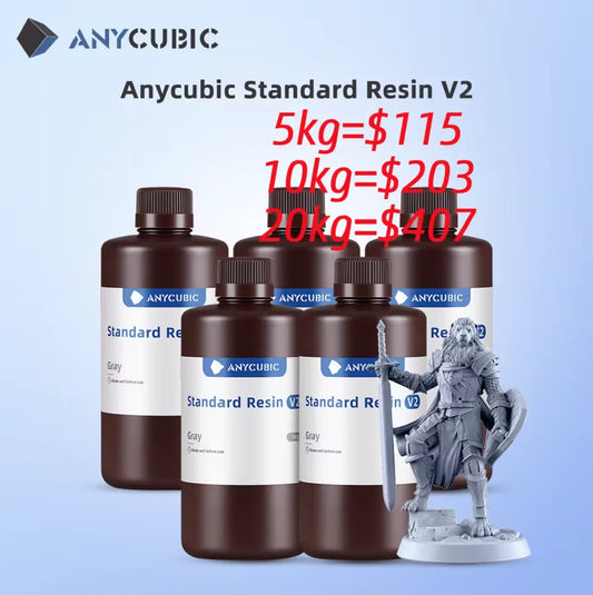 ANYCUBIC 5KG/10KG 405nm UV štandardná živica/štandardná živica V2 pre fotónovú 3D tlačiareň Mono 2 tlačový materiál UV citlivá kvapalina