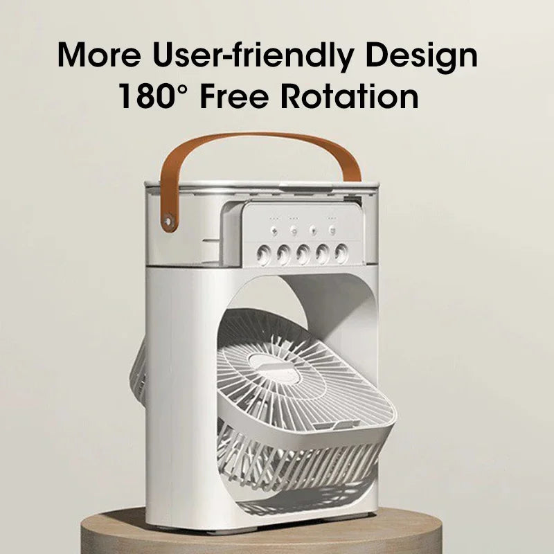 Prenosný zvlhčovač vzduchu 3 v 1 Klimatizácie USB elektrický ventilátor LED Nočné svetlo Vodná hmla Zábavný ochladzovač vzduchu pre domácnosť