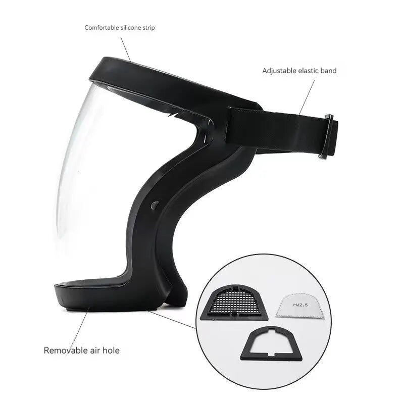 Priehľadná maska ​​proti prachu a zahmlievaniu Zváracie okuliare bez zahmlievania s vysokým rozlíšením Celotvárová ochrana hlavy