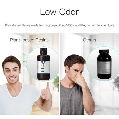 4ks/šarže ANYCUBIC ECO UV živica pre LCD 3D tlačiareň Tekutý 3D tlačový materiál s nízkym zápachom 1kg/fľaša Rastlinná UV živica