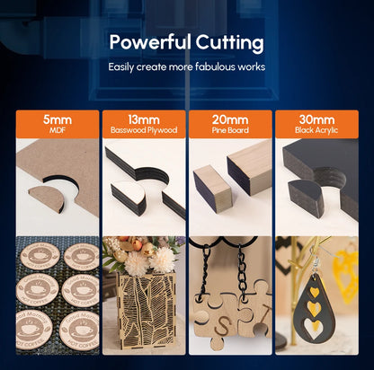 Vysokorýchlostný 10W 20W laserový modul AlgoLaser s Air Assist pre laserové rezacie nástroje Drevo Akrylátové drevoobrábacie stroje a diely