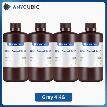 4ks/šarže ANYCUBIC ECO UV živica pre LCD 3D tlačiareň Tekutý 3D tlačový materiál s nízkym zápachom 1kg/fľaša Rastlinná UV živica