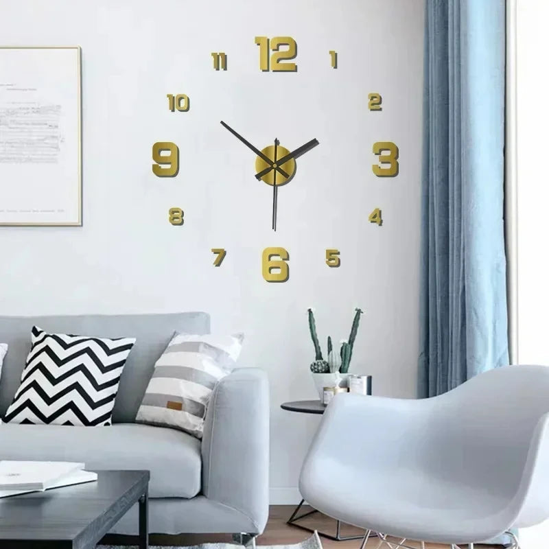 Kreatívne bezrámové nástenné hodiny DlY WallDecal Home Silent Clock Living RoomDekorácia na stenu do kancelárie