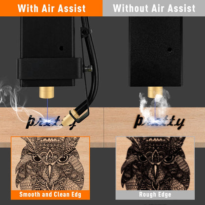 Laserová vzduchová pumpa ACMER C4 s prietokom vzduchu 30 l/min. pre väčšinu laserových rezacích strojov Odstraňovanie dymového prachu Súprava vzduchovej asistencie s nízkou hlučnosťou