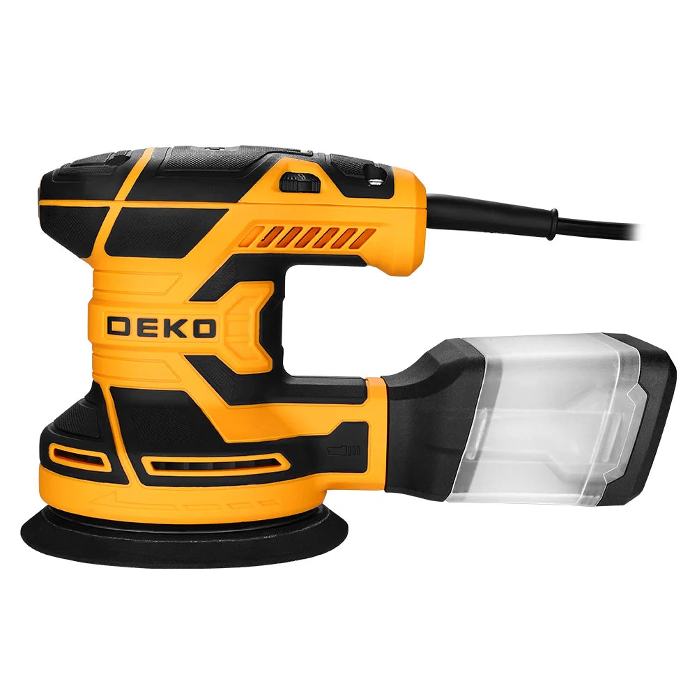 DEKO DKOS32XL125 320W Rýchlosť 14000pm Excentrická brúska Home DIY Carpenter Strong Dust Collection Leštička