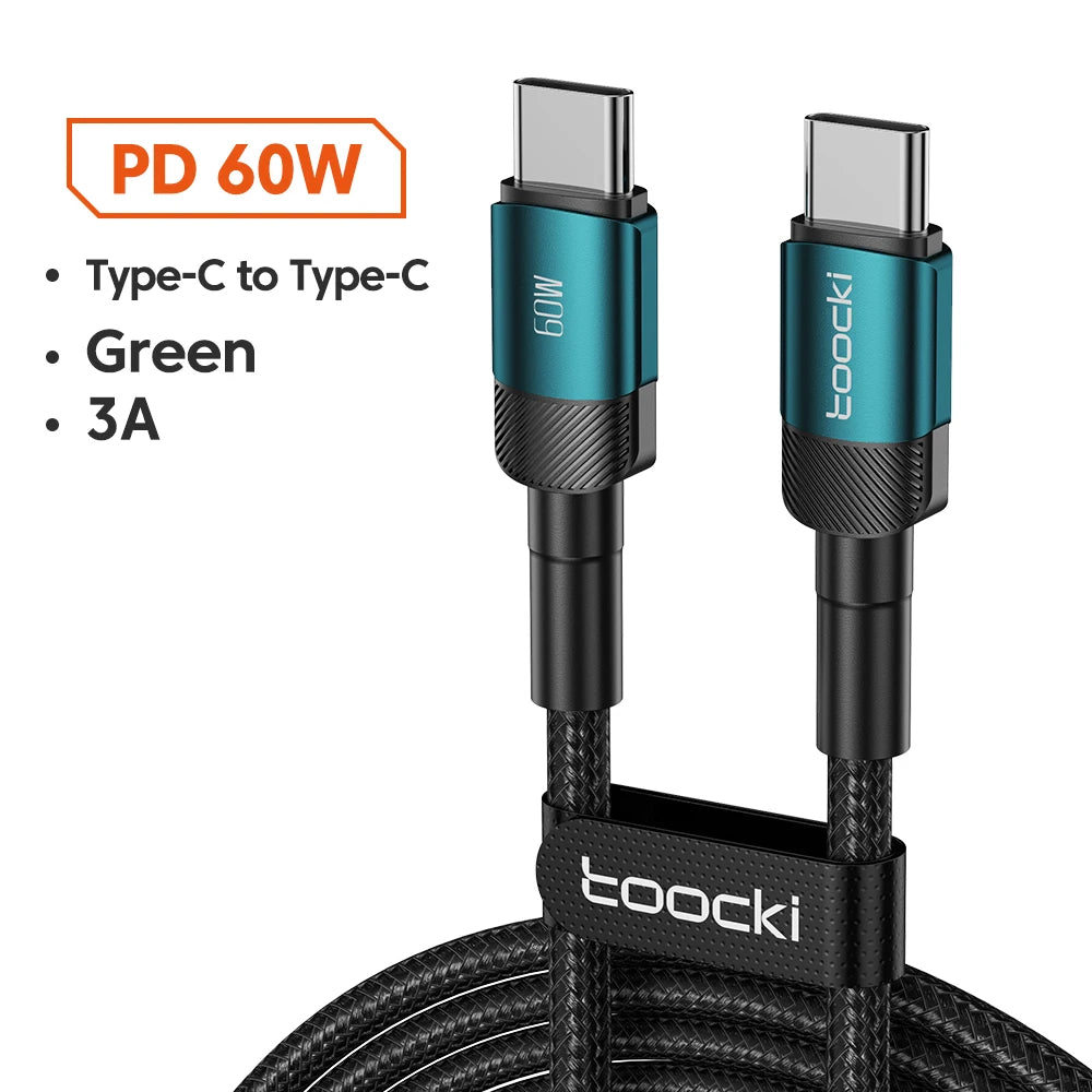 Toocki 100W kábel typu C na USB C PD 3.0 rýchle nabíjanie 4.0 rýchle nabíjanie typu C na typ C pre iPhone 15 Macbook Samsung Xiaomi