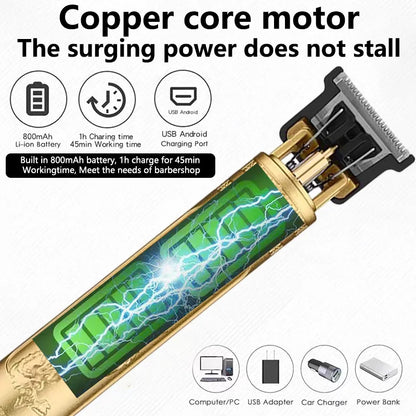 Nový pánsky elektrický holiaci strojček na strihanie vlasov Vintage T9 2024