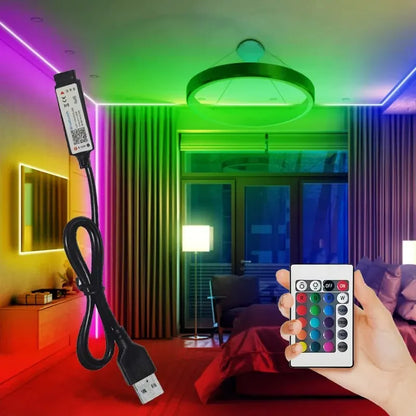 3m USB RGB LED pásik 5V SMD 2835 Smart APP ovládanie Bluetooth Flexibilná páska LED pre podsvietenie počítačovej TV
