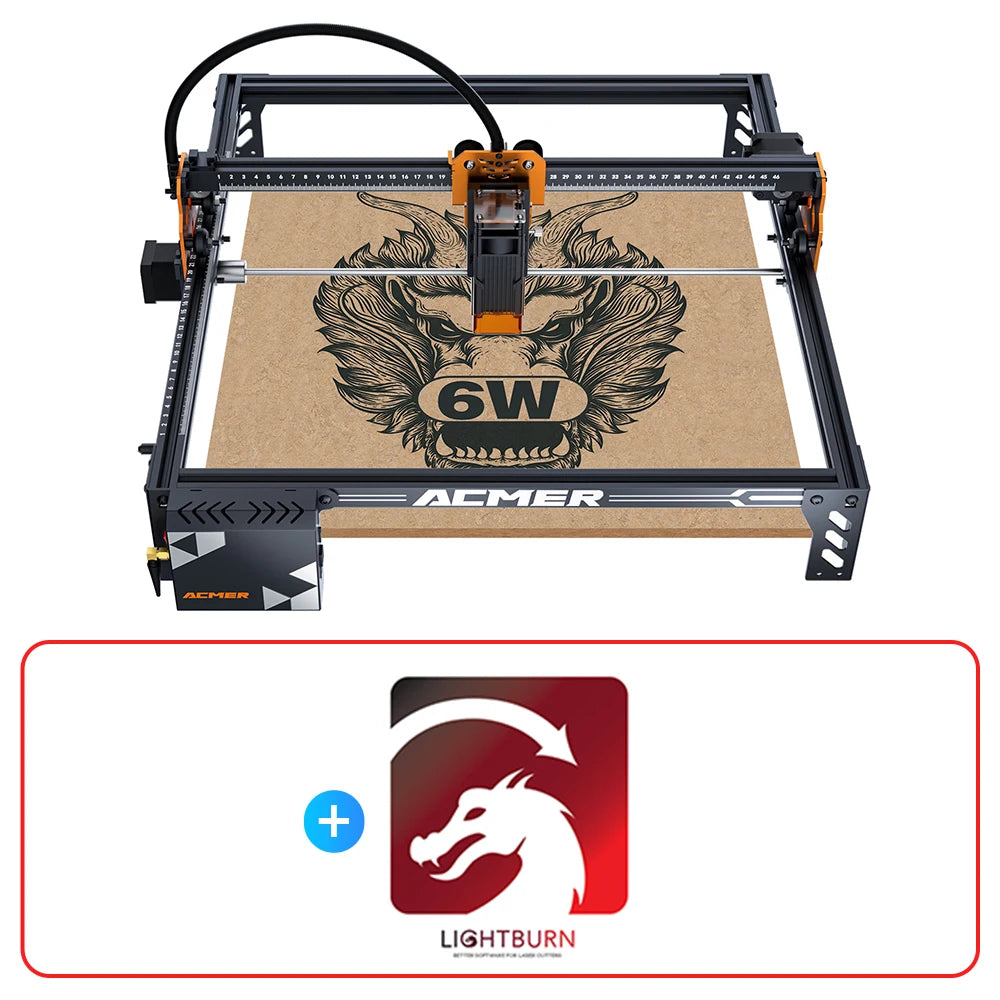 Laserový rezací stroj ACMER P1 S pro 6W s WIFI APP 72W laserový rezací stroj pre drevoobrábací gravírovací stroj na akrylové drevené panely