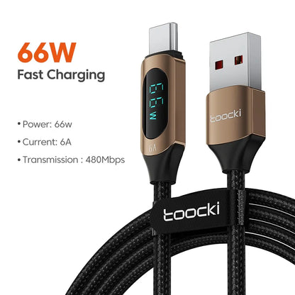 Kábel Toocki typu C na typ C 100W PD rýchlonabíjacia nabíjačka USB C na USB C kábel displeja pre Xiaomi POCO F3 Realme Macbook iPad