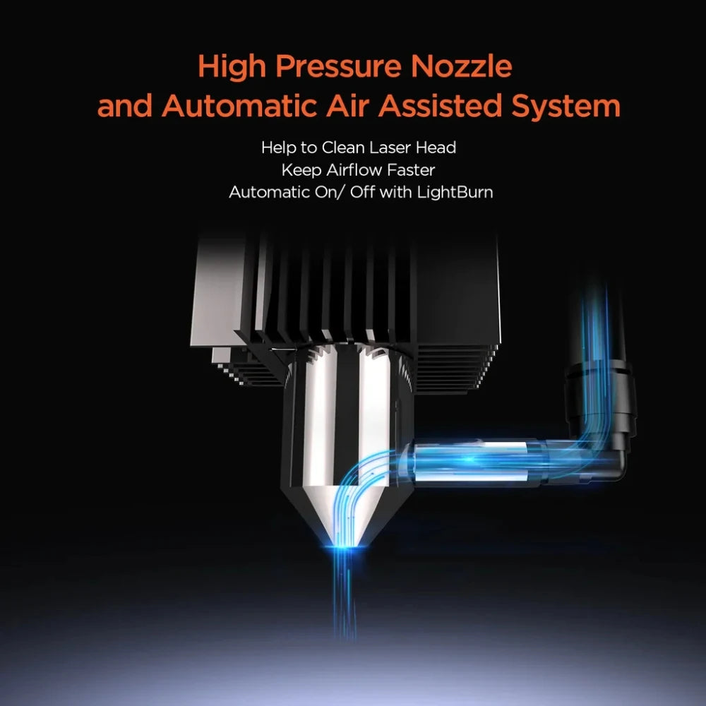 ACMER P1 20W laserový gravírovací rezací stroj Automatický systém vzduchovej asistencie APP Ovládanie Wifi Kov Drevo Koža Laserové rezacie zariadenie