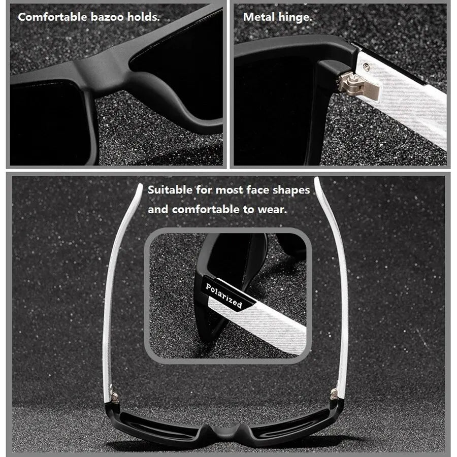 Módne Vintage štvorcové polarizačné slnečné okuliare Muži Ženy Šoférovanie Rybolov Luxusná značka Dizajnér Slnečné okuliare Okuliare pre vodiča UV400