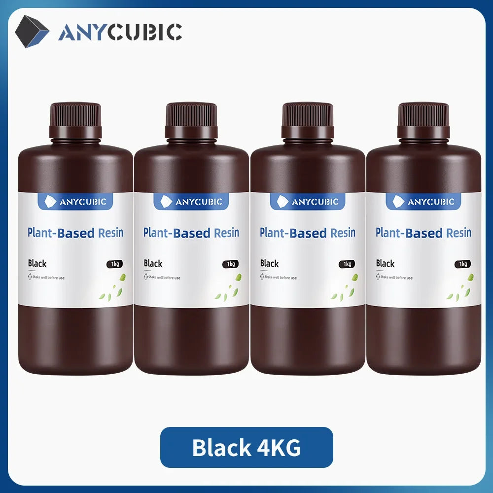 4ks/šarže ANYCUBIC ECO UV živica pre LCD 3D tlačiareň Tekutý 3D tlačový materiál s nízkym zápachom 1kg/fľaša Rastlinná UV živica