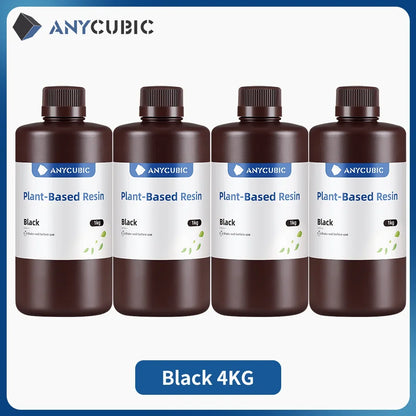 4ks/šarže ANYCUBIC ECO UV živica pre LCD 3D tlačiareň Tekutý 3D tlačový materiál s nízkym zápachom 1kg/fľaša Rastlinná UV živica