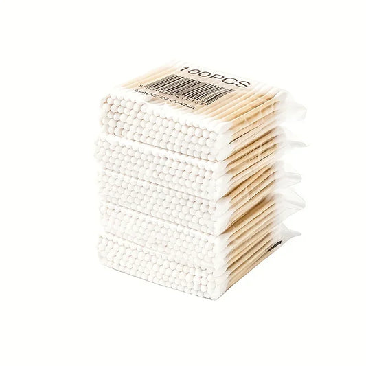 100/500/700/1000ks Drevený vatový tampón s dvojitou hlavou Čistenie uší na nos Ženy Nástroje na líčenie Vatové tyčinky na pery Bastoncillos Oidos