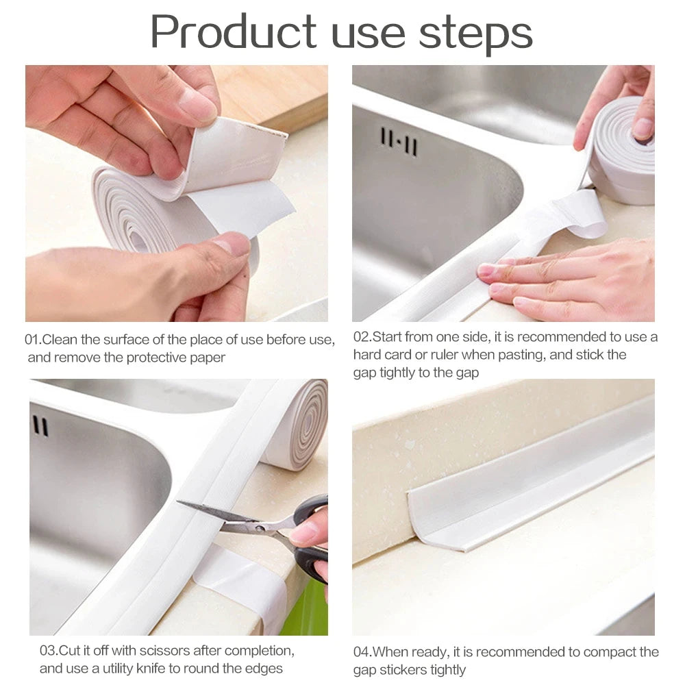 1ks Vodotesné nálepky na stenu do kúpeľne Tesniace pásky Lepidlo na PVC Tesniace prúžky Páska na hranu drezu Kuchyne Kúpeľňové doplnky