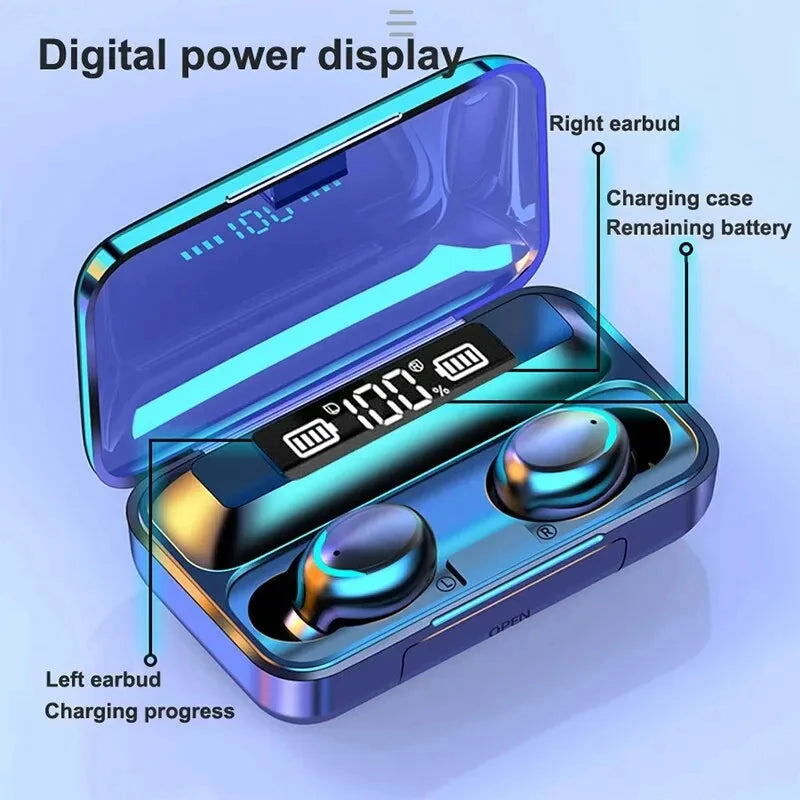 Bezdrôtové slúchadlá F9 TWS Bluetooth slúchadlá HIFI MUSIC Stereo slúchadlá s mikrofónovým dotykovým ovládaním Headset pre iPhone Xiaomo Samsung