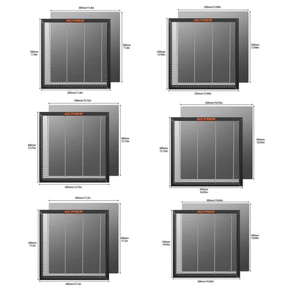 Laserové vybavenie ACMER Voštinový pracovný stôl pre laserový gravírovací stroj Sculpfun XTOOL na rezanie CO2 300x300/400x400/440x440mm