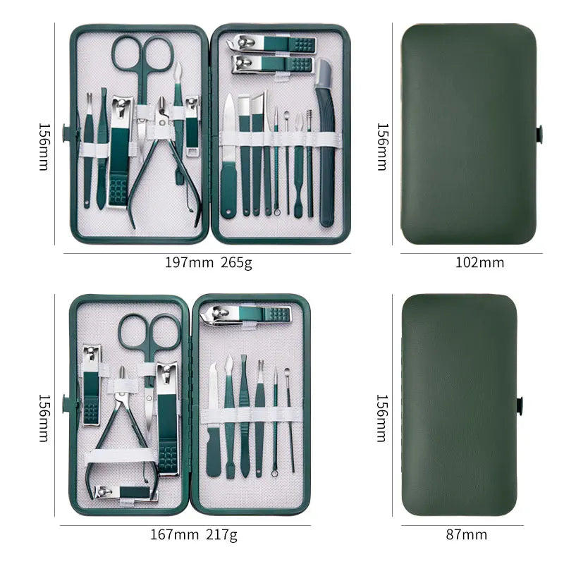 7/10/12/18 ks Sada na manikúru Nerezová súprava na strihanie nechtov Klieštiky na nechty Zastrihávač obočia Nožnice Pinzeta Ušná lyžička Facial Car