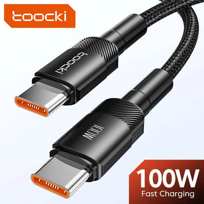 Toocki 100W kábel typu C na USB C PD 3.0 rýchle nabíjanie 4.0 rýchle nabíjanie typu C na typ C pre iPhone 15 Macbook Samsung Xiaomi