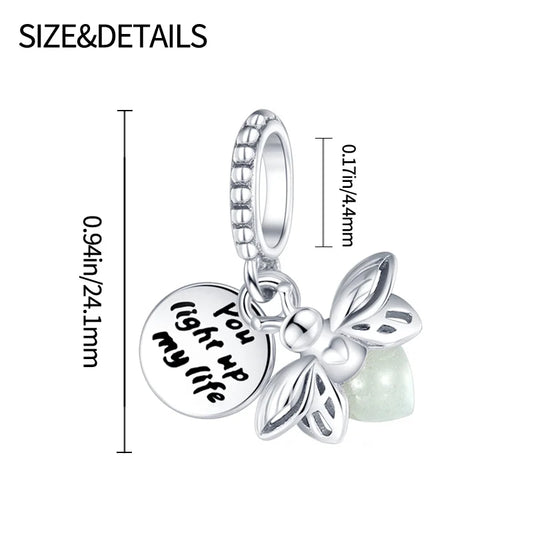 Hot Sale Night Glow Firefly Charm korálky pre Pandora 925 Originálny náramok Dámske 925 Strieborný prívesok Korálka DIY šperk darček