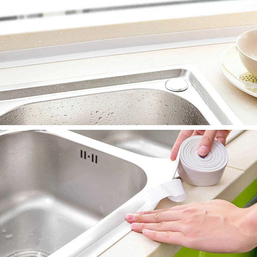 1ks Vodotesné nálepky na stenu do kúpeľne Tesniace pásky Lepidlo na PVC Tesniace prúžky Páska na hranu drezu Kuchyne Kúpeľňové doplnky