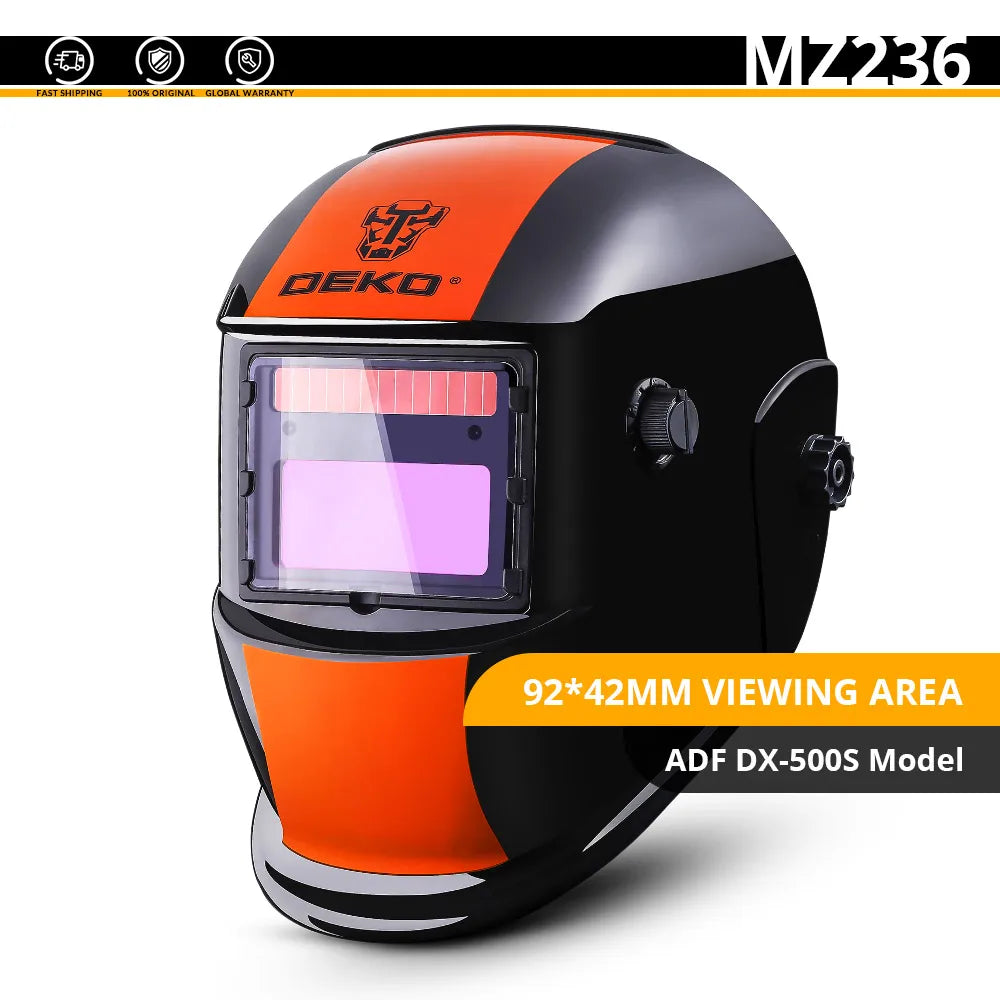 DEKO Skull Solar Auto Darkening Nastaviteľný rozsah 4/9-13 MIG MMA elektrická zváracia maska ​​Zváracia šošovka prilby pre zvárací stroj