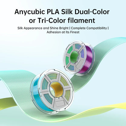 ANYCUBIC Silk PLA dvojfarebný trojfarebný 1,75 mm PLA filament 1 kg pre FDM 3D tlačiareň Shine Bright Multicolor 3D Printing Material