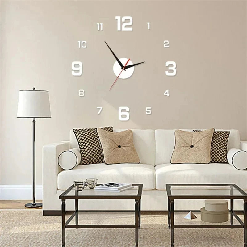 Kreatívne bezrámové nástenné hodiny DlY WallDecal Home Silent Clock Living RoomDekorácia na stenu do kancelárie