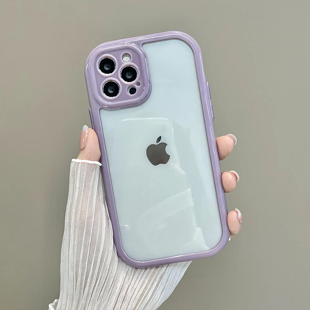 Puzdro na telefón Candy Color pre iPhone 14 11 12 13 Pro Max X XR XS 7 8 SE Priehľadný nárazuvzdorný silikónový priehľadný zadný kryt