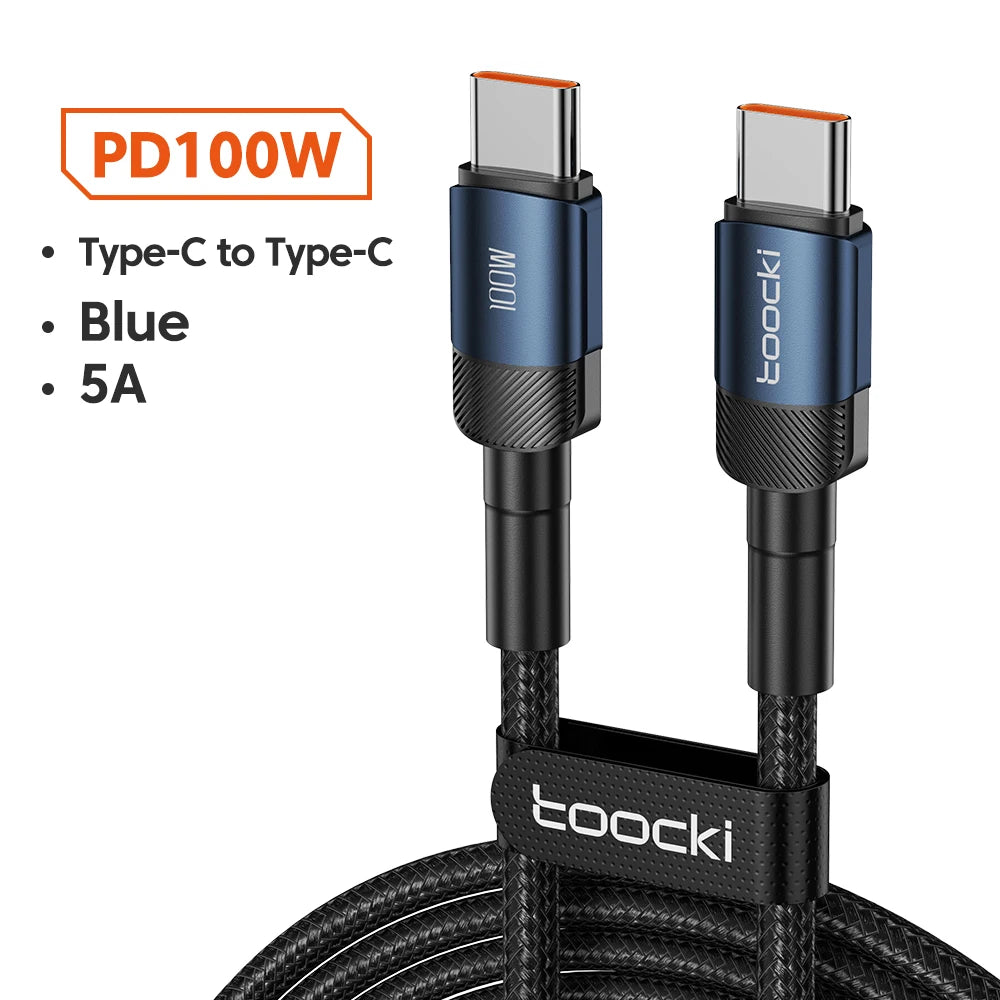 Toocki 100W kábel typu C na USB C PD 3.0 rýchle nabíjanie 4.0 rýchle nabíjanie typu C na typ C pre iPhone 15 Macbook Samsung Xiaomi