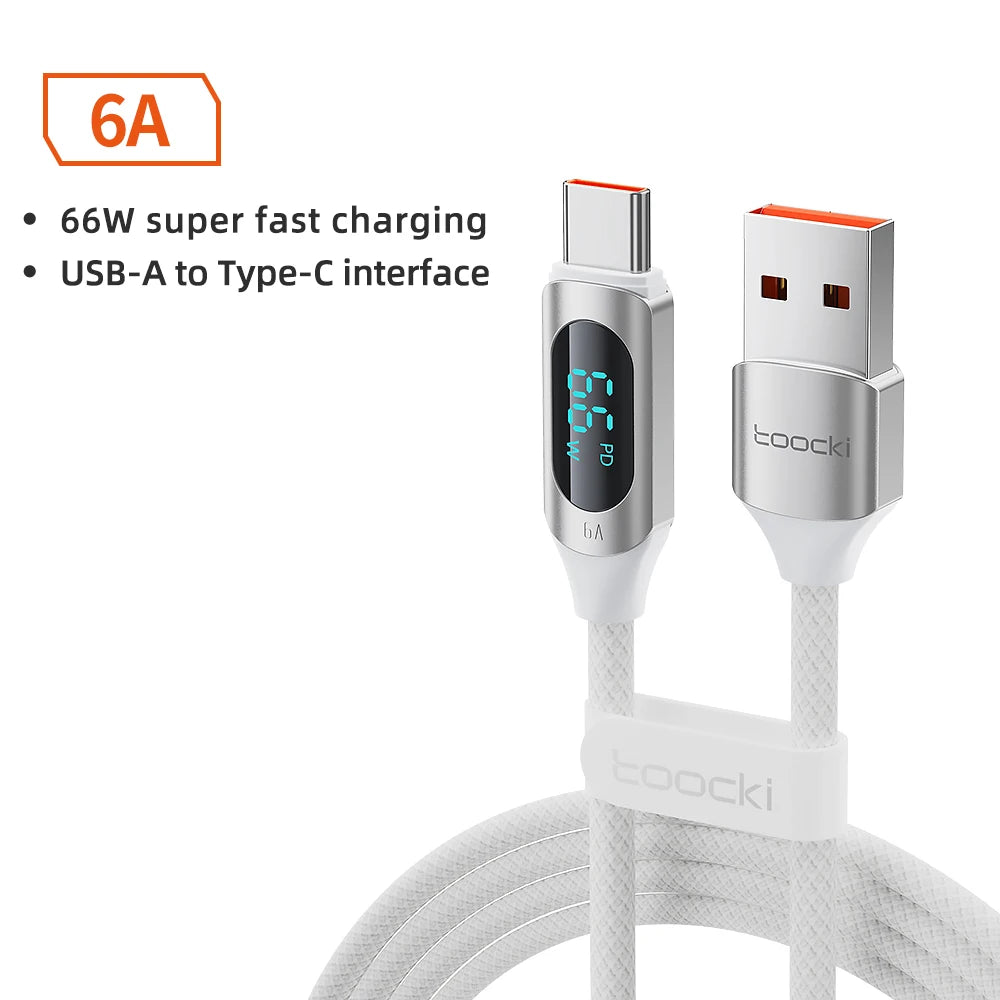 Kábel Toocki typu C na typ C 100W PD rýchlonabíjacia nabíjačka USB C na USB C kábel displeja pre Xiaomi POCO F3 Realme Macbook iPad