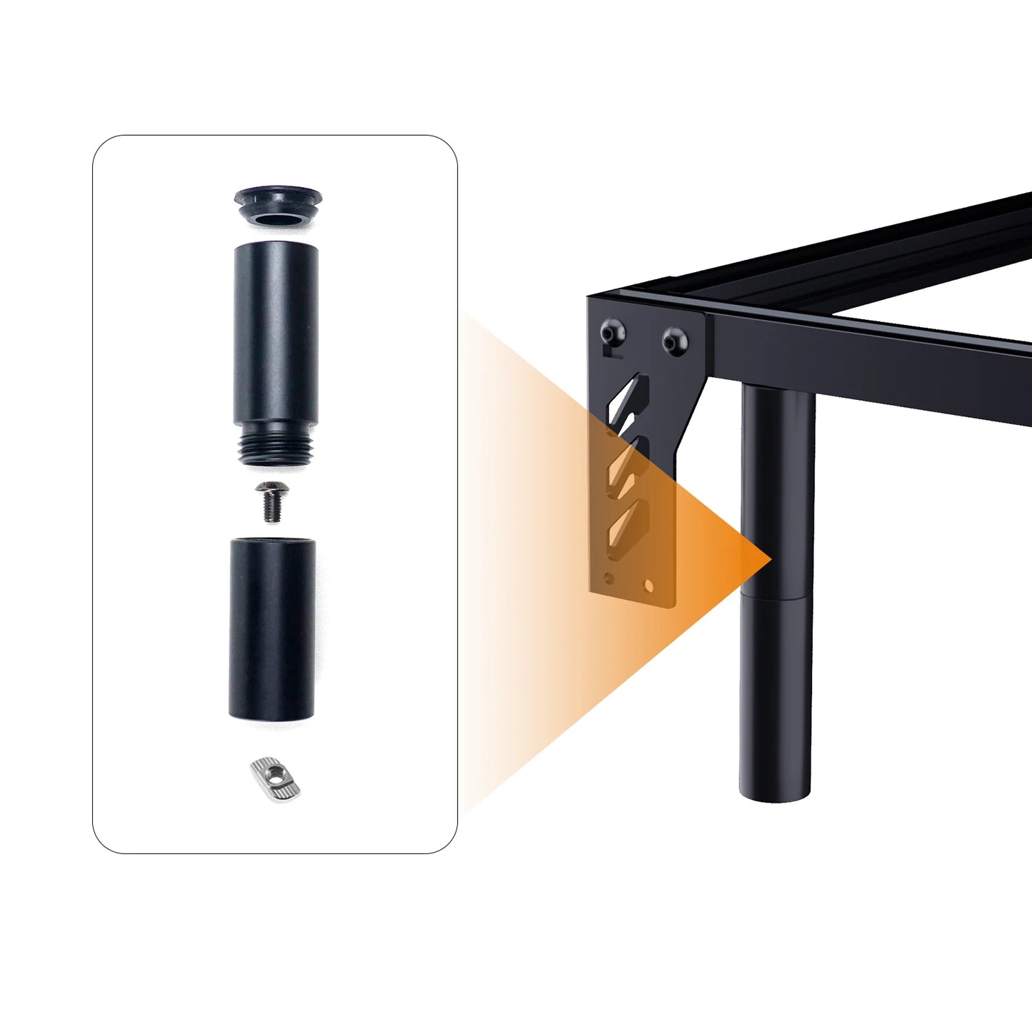 Laserový gravírovací stroj Expanzná kovová súprava na zvýšenie výšky Súprava na zvýšenie stĺpov pre modul otáčania osi Y P110 P2 33W