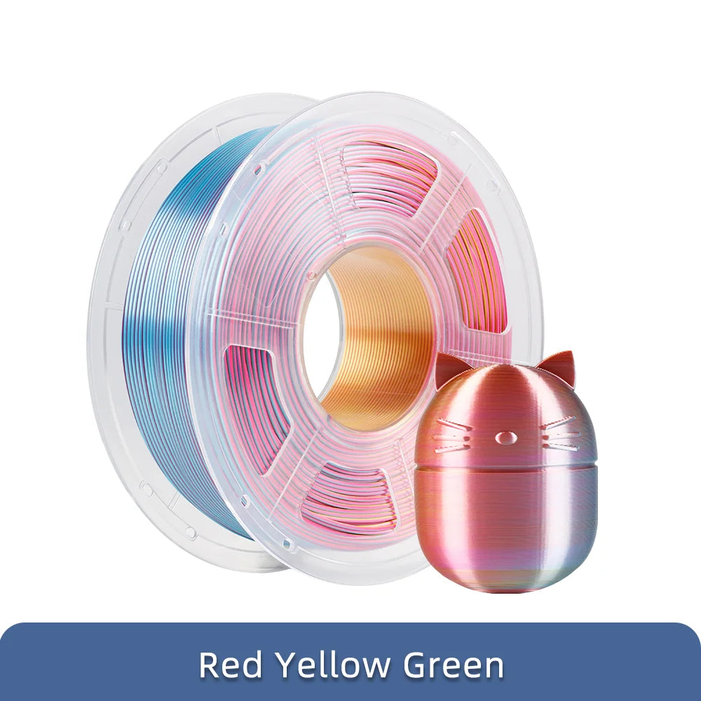 ANYCUBIC Silk PLA dvojfarebný trojfarebný 1,75 mm PLA filament 1 kg pre FDM 3D tlačiareň Shine Bright Multicolor 3D Printing Material