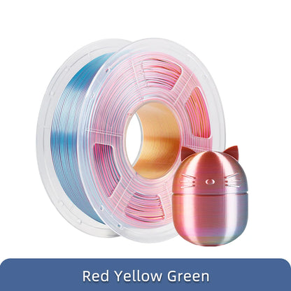 ANYCUBIC Silk PLA dvojfarebný trojfarebný 1,75 mm PLA filament 1 kg pre FDM 3D tlačiareň Shine Bright Multicolor 3D Printing Material