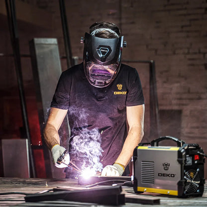 DEKO Skull Solar Auto Darkening Nastaviteľný rozsah 4/9-13 MIG MMA elektrická zváracia maska ​​Zváracia šošovka prilby pre zvárací stroj