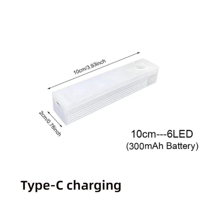 Nočné svetlo USB nabíjacie LED svetlá Pohybový senzor LED Bar Light Detektor stmievateľného svetla Prenosný pre kuchynské vnútorné osvetlenie