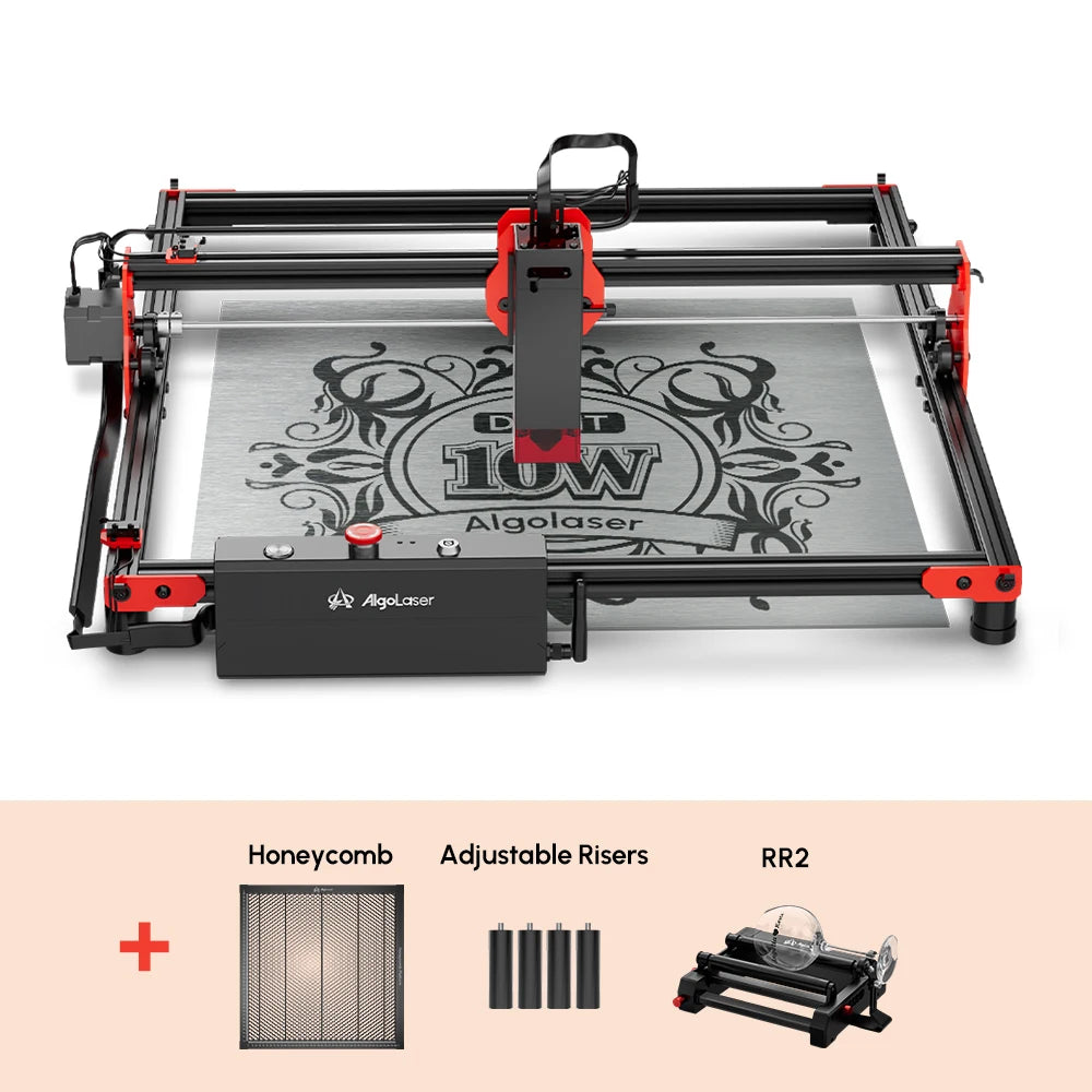 AlgoLaser DIY súprava Laser Master 2 Laserový gravírovací stroj s výkonom 10 W Laserová rezačka a gravírka na drevo a kov 40x40 cm