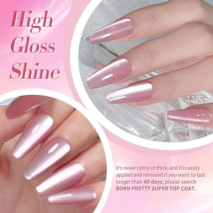 BORN PRETTY 2 ks 10 ml Moonlight Cat Magnetický gélový lak s magnetickou tyčinkou Ružová Strieborná Snowlight Glitter Effect Reflexná voda