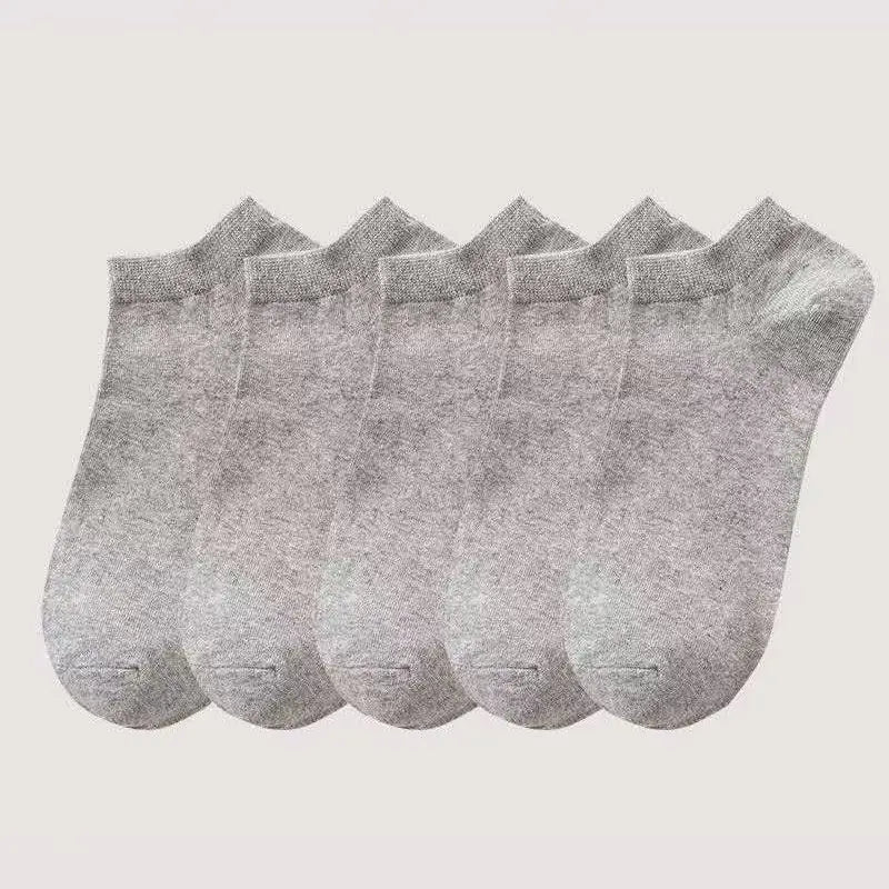 10 párov čiernobielych jednofarebných jednoduchých biznis pánskych lodných ponožiek, priedušných a pohodlných ležérnych ponožiek
