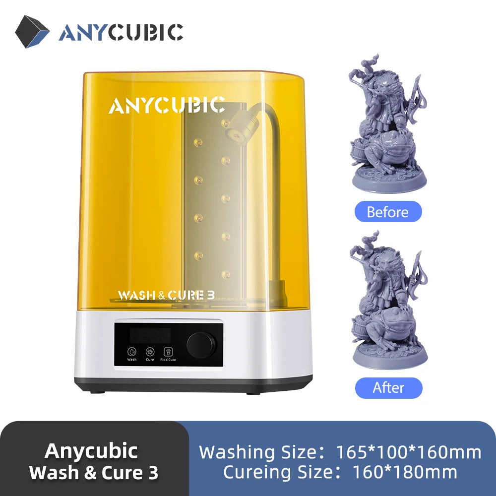 ANYCUBIC Wash &amp; Cure 3 4 litre veľkoobjemové umývacie vytvrdzovacie zariadenie 2 v 1 pre SLA LCD DLP živicovú 3D tlačiareň pre Photon Mono 2