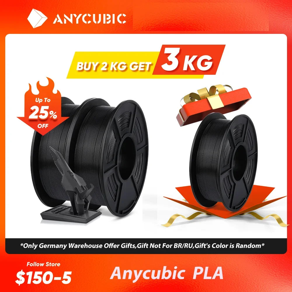 ANYCUBIC 3D tlačiareň Viacfarebné vlákno PLA 1,75 mm 1 kg/kotúč Plastová guma Spotrebný materiál pre FDM 3D tlačiareň Kobra 2 Pro