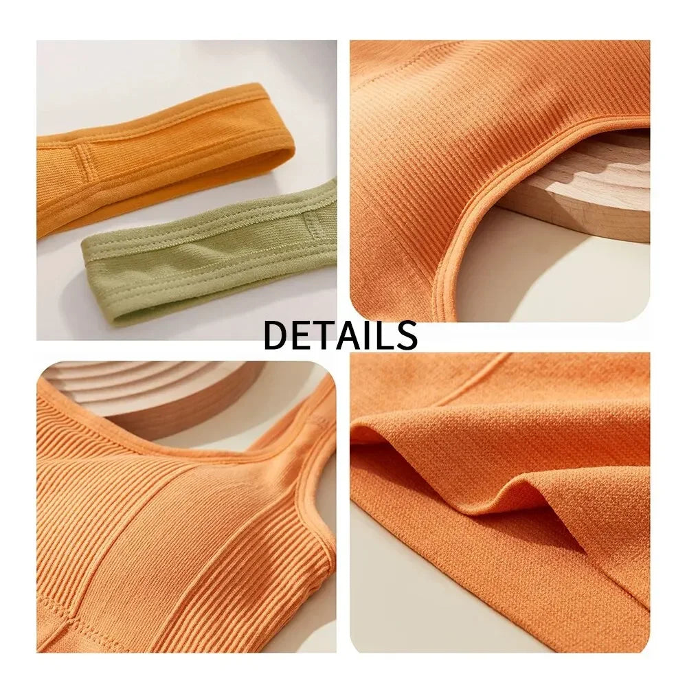 Crop topy pre ženy so vstavanou podprsenkou, bezšvové drôtené, pohodlné, sexy, polstrovaná podpora na cvičenie na jogu, športové topy na jogu